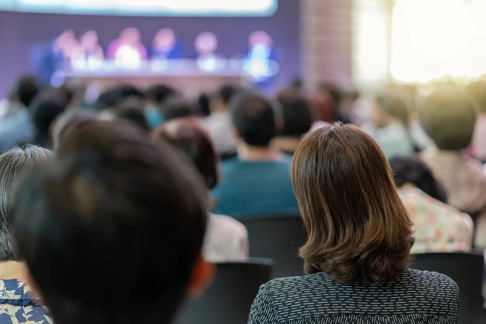 An illustrative professional conference audience