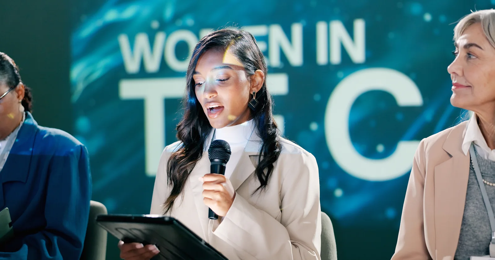 Women taking part in a panel discussion